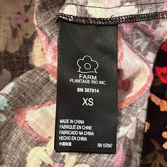 Farm Rio Spring Bananas Print Mini Dress XS - Picture 13 of 15